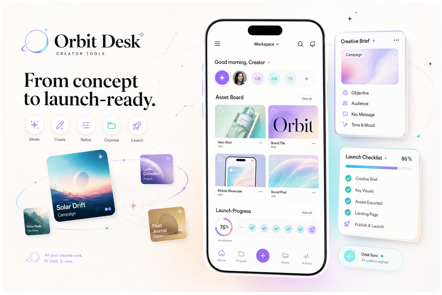 Orbit Desk app preview concept
